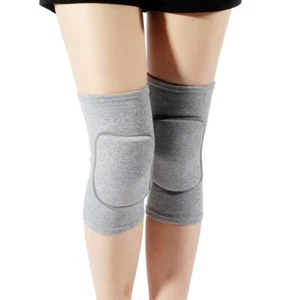 LZEEM Soft Knee Brace Support With Sponge (Gray, L) 1 Pair - Picture 1 of 5