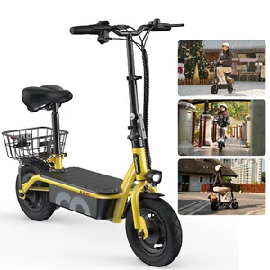500W Electric Scooter With Seat Adult Folding Commuter E Scooter Long Range NEW - Picture 1 of 18