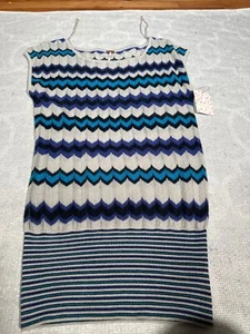 Free People Top Womens Small Indigo Striped Knit Top NWT (120) - Picture 1 of 7