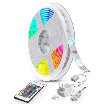 10m LED Band Stripe RGB Streifen Lichtleiste 230V Warmweiß Fernbedienung Dimmbar - Bild 1 von 4