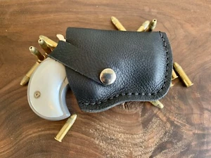 Custom Leather Holster For Derringer.22 LR/ Pocket Holster (Black) - Picture 1 of 11
