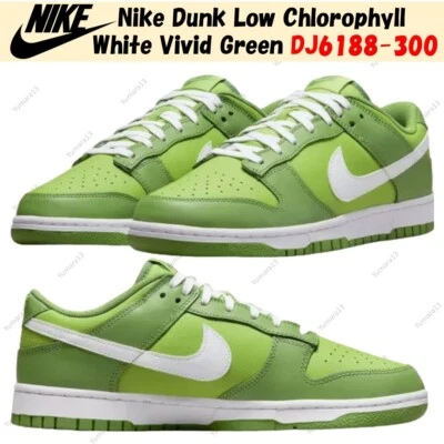 Nike Dunk baixa clorofila branco verde vivo DJ6188-300 tamanho masculino - Imagem 1 de 4