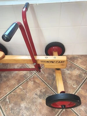 Radio Flyer de colección carro de fila rojo carro de empuje madera acero Foto 1 de 4