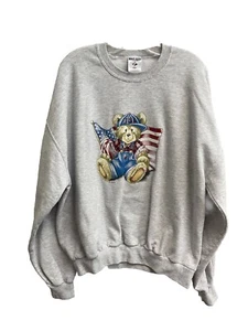 USA TEDDY BEAR JERZEES SUDADERA GRIS XL Grandmacore Ralph Lauren Americana - Imagen 1 de 3