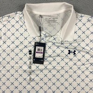 Under Armour Polo Shirt Mens 2XL Performance 3.0 Printed  White All Over Print - Picture 1 of 10
