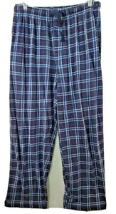 Saddlebred Mens Medium Blue Plaid Flannel Pajama Bottoms Lounge Pants - Picture 1 of 11