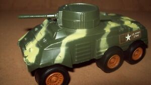O/P, vintage Tootsie Toy WW2 M-8 Armored Car Die Cast, Camo Green, made in USA