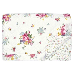 GreenGate Quilt Tagesdecke Elina weiß Blumen Bettüberwurf Steppdecke 140x220 cm - Bild 1 von 3