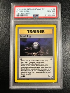 Pokemon Neo Discovery #72 - Huevo fósil - Gema como nueva - 1ª edición - ¡PSA 10! - Imagen 1 de 6