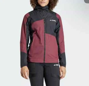 adidas Women's TERREX Hiking Slim Fit Red Black RAIN.RDY Size XL IB4256 NWT - Picture 1 of 9