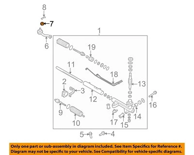 KIA OEM 01-05 Rio engranaje de dirección tuerca de varilla de amarre exterior K999241201 Foto 1 de 2