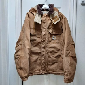Chaqueta Carhartt FR Hombre Grande Impermeable Marrón Abrigo Pato Acolchado FRC56 - Imagen 1 de 20