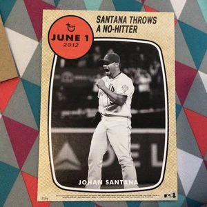Johan Santana No Hitter   MLB Record -  85/99 made 5x7 - 2014 topps milestone - Picture 1 of 3