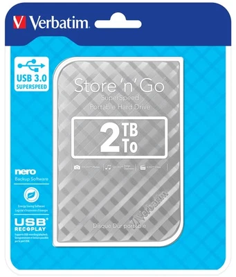 Verbatim 53198 Portable Hard Drive 2TB Silver - Image 1 of 4