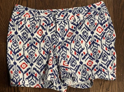 EUC Le Tigre Women’s Patterned Shorts Red White Blue 14 - Image 1 of 4
