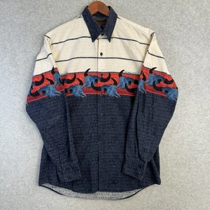 VTG Pena By Roper Shirt Sz M Western Button Down Steer Long Sleeve Rockabilly - Picture 1 of 18
