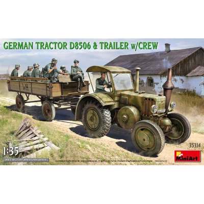 GERMAN TRACTOR D8506 WITH TRAILER & CREW KIT 1:35 Miniart Kit Mezzi Militari Mod - Immagine 1 di 4