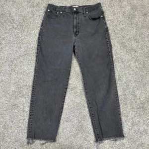 Madewell the Perfect Vintage Straight Jean Black Cut Off Womens 31 (32x26) - Picture 1 of 10