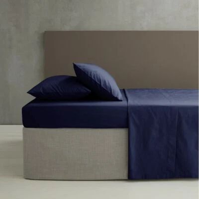 Luxury 4PC SheetSet US-Queen EgyptianCotton 400,600,800,1000 TC  Navy Blue Solid - Image 1 of 4