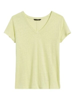 NUEVA Camiseta Top Banana Republic Lino Cuello Blanco Amarillo Negro Para Mujer XS L NUEVA CON ETIQUETAS Foto 1 de 4