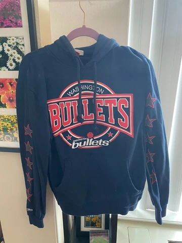 Retro Washington Bullets Down to the Wire Navy Blue Hoody Mitchell & Ness Small Cover