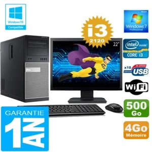 PC tour DELL 7010 Core I3-2120 RAM 4Go Disco 500 Go Wifi W7 Pantalla 22" - Imagen 1 de 1