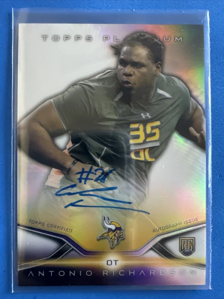 2014 Topps Platinum Autographs Refractors Football Card #56 Antonio Richardson - Image 1 of 3