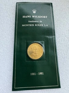 ROLEX, HANS WILSDORF COIN Fine, 22K yellow gold commemorative coin, mounted in a - Picture 1 of 12