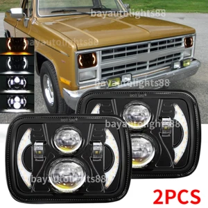 Pair 7x6" 5x7'' LED Headlights Hi&Lo Fit Chevy C1500 C2500 C3500 Suburban Pickup - Picture 1 of 11