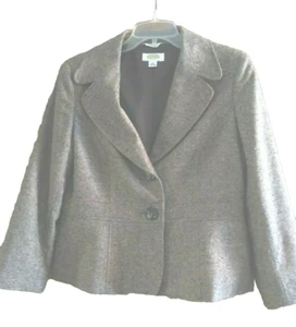 Talbot's Brown Tweed Blazer some Wool Women's size 12 long sleeves lined EUC - Picture 1 of 10