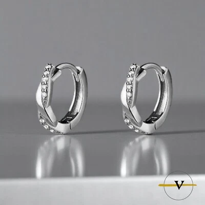 ORECCHINI DONNA A CERCHIO CON ZIRCONI BIANCHI IN ARGENTO 925 - Immagine 1 di 4