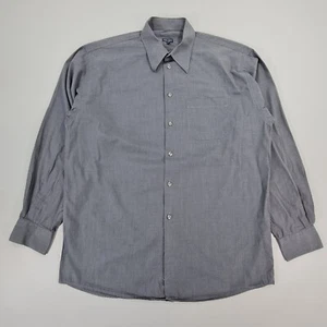 KENZO Mens Shirt Grey 17.5 Long Sleeves Cotton Button Up - Picture 1 of 14
