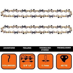 2 cadenas de sierra cadena cincel completo 35 cm 52TG 3/8 LP 1,1 mm Stihl Dolmar Bosch Makita - Imagen 1 de 10