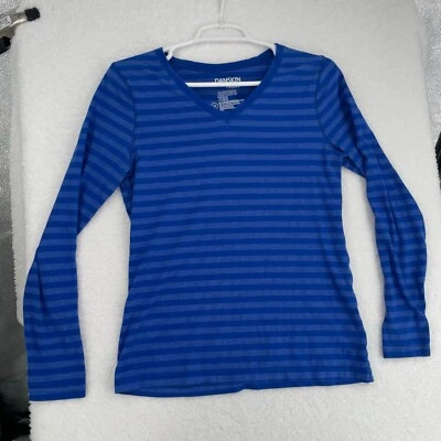 Camisa Danskin Now Junior's Girl The Active Camiseta Azul Rayas Talla L Grande (12-14) Foto 1 de 4