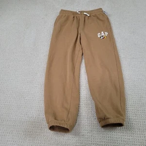 Disney Sweatpants Kids Large Brown Cuffed Joggers GAP Collab Mickey Mouse Logo - Picture 1 of 8