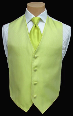 Men's Yellow Jean Yves Cooper Tuxedo Vest & Long Tie Joker Halloween Costume  - Image 1 of 2