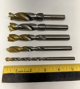 Vintage ShopMate Brad Point Drill Bits Made in USA 1996 Woodworking Lot Of 5 NEW - Picture 1 of 9