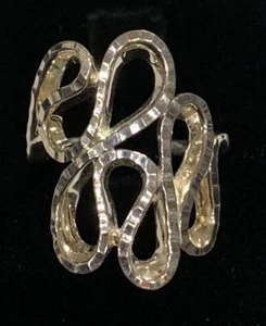 Sterling Silver 925 Modernist Wavy Ring Size  8.25 C54 - Picture 1 of 6