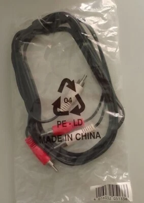 CAVO RCA HI FI STEREO 1,8 MT CAVO NERO CONTATTI ARGENTATI android iPhone PC mac - Immagine 1 di 2