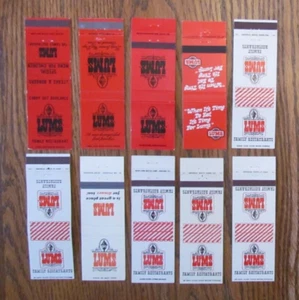 FUNDAS PARA MATCHBOOK RESTAURANTE FAMILIAR LUMS: LOTE DE 10 FUNDAS DIFERENTES -B18 - Imagen 1 de 1