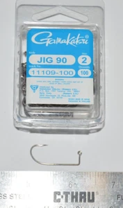 gamakatsu jig hook 90 super value pack size 2 11109-100 100 hooks - Picture 1 of 3