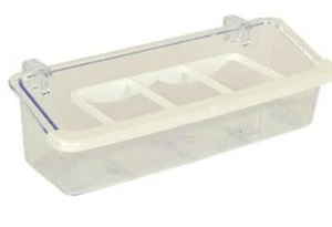 Parrot Parakeet Feeders Feeding Cups  Clear Plastic grid 15 cm No waste - Picture 1 of 14