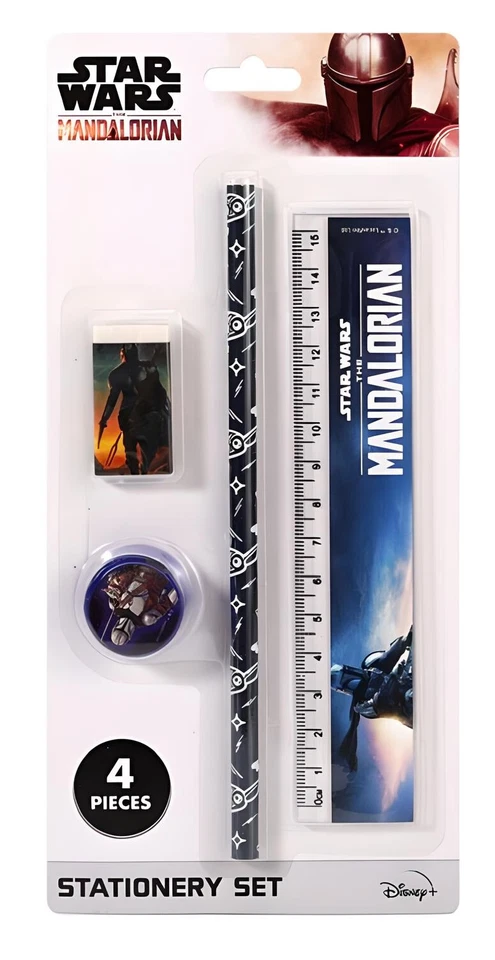 Star Wars The Mandalorian Schreibwaren Set Mit Zollstock,Bleistift,Schwamm, - Bild 1 von 1