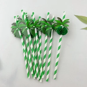 50pcs Coconut Honeycomb Paper Straw Disposable Degradable Party Drinking St*oa - Picture 1 of 6