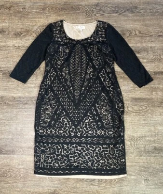 Jessica Simpson Maternity Overlay Dress  Black Cocktail Party 3/4 Sleeve Size PS - Image 1 of 4