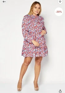 Ladies Size 12 Nobody’s Child Floral Printed Mini Dress, Red Combo - Picture 1 of 10