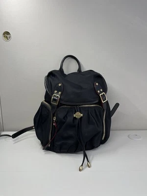 Mochila MZ WALLACE Marlena llamativa cuero negro nailon dorado hebilla de herrajes Foto 1 de 4