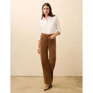 Faherty Terry Patch Pocket Pants Women's 27 Wide Leg High Golden Brown Everyday - Picture 1 of 11