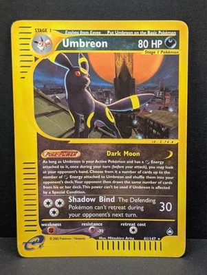 Umbreon 041/147 Aquapolis Reverse Holo Ultra Rare Pokemon TCG Nintendo Eevee MP+ - Image 1 of 4