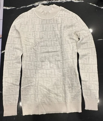 Suéter Fendi Estampado Logo FEND-- Blanco - Talla Pequeña Foto 1 de 4